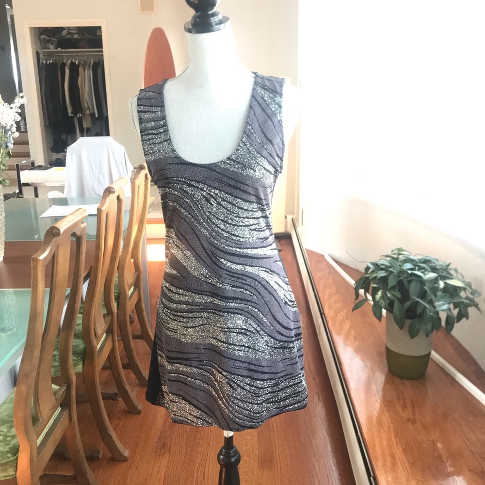 Glitter Mini Dress Black